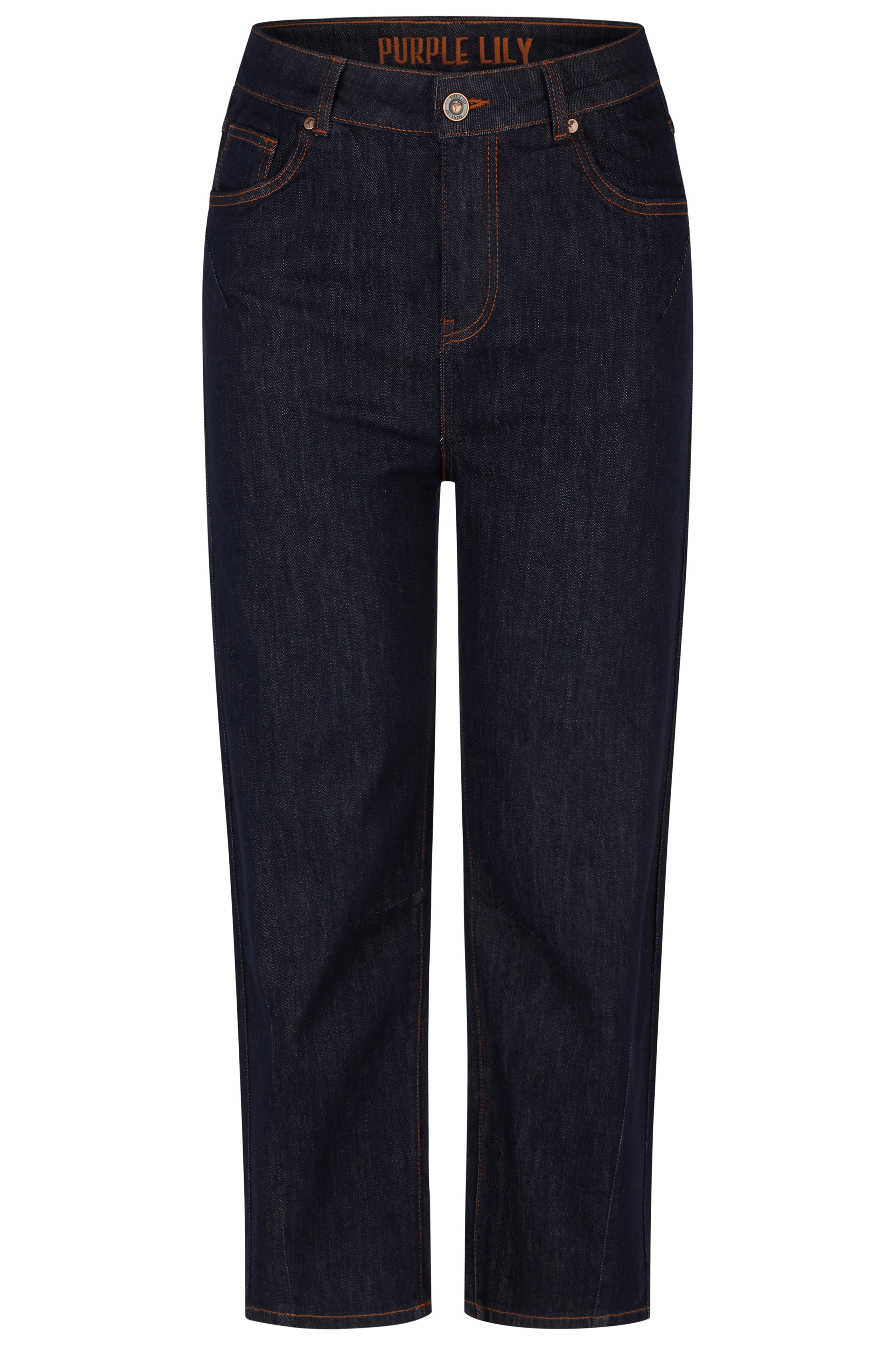 57Lotus, Barrel-Fit-Jeans, 5-Pocket-Style, Raw Denim