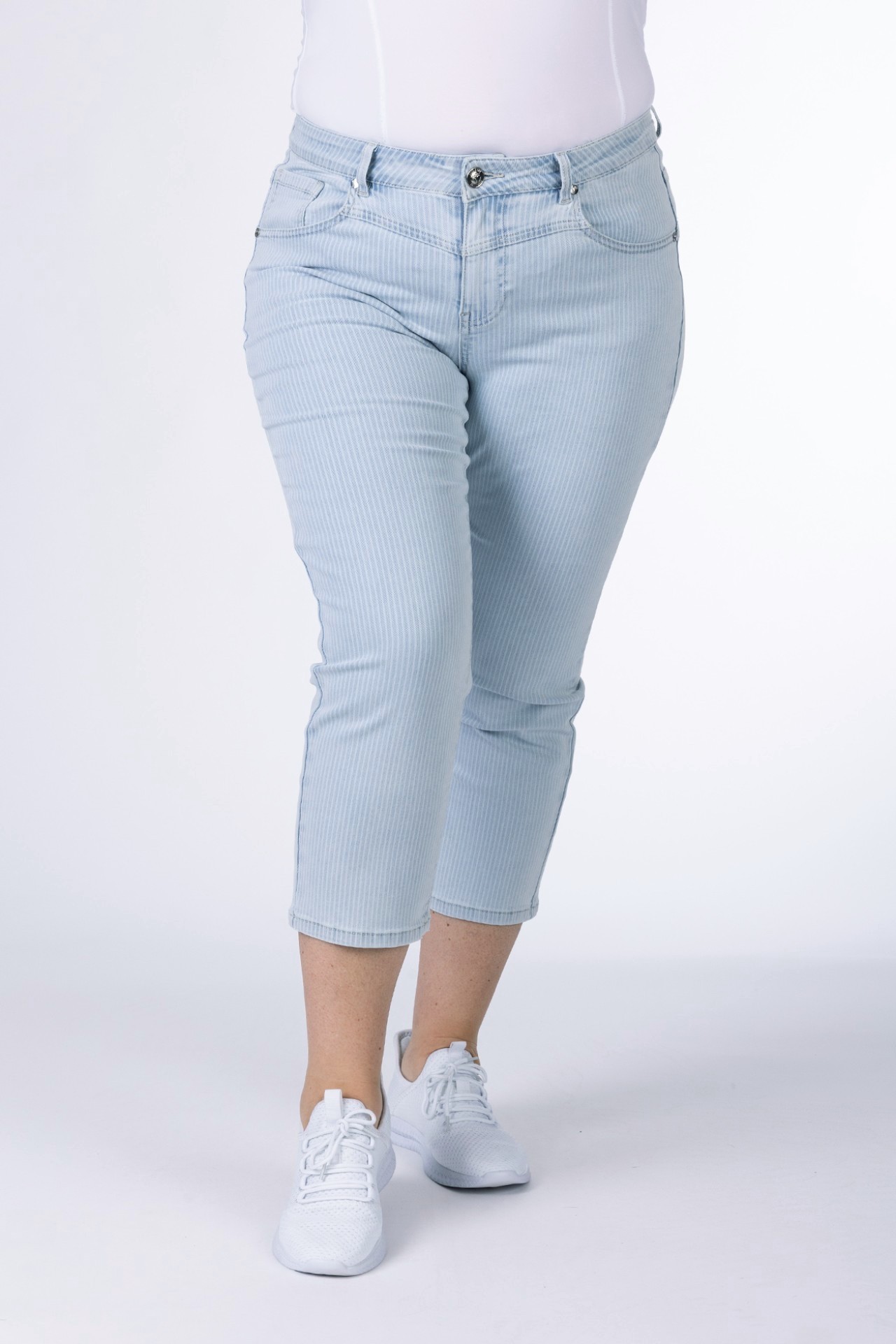 Slim-Fit-Jeans 57Iris, 7/8 mit Streifen