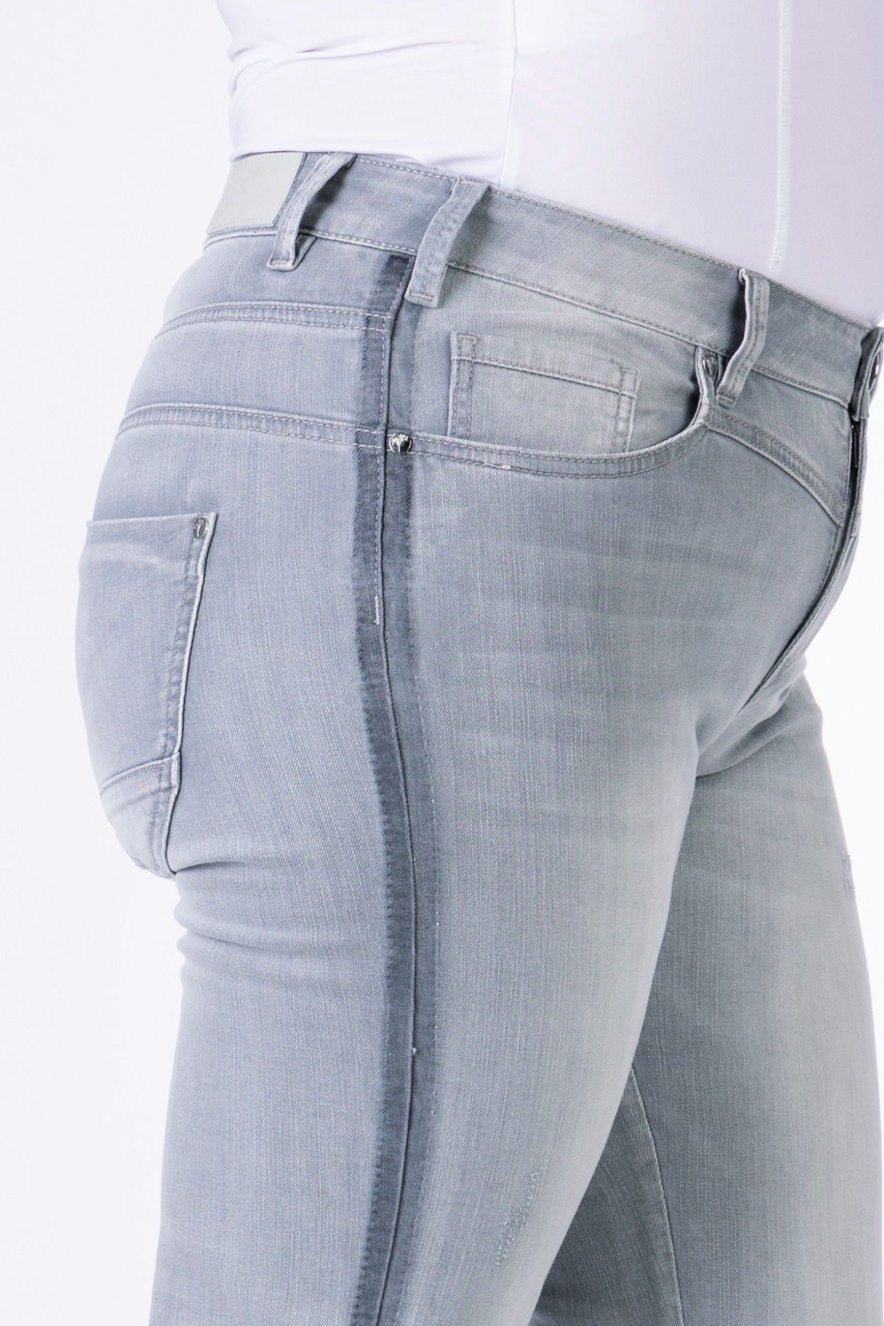 Slim-Fit-Jeans 57Iris, 7/8 mit Kontraststreifen