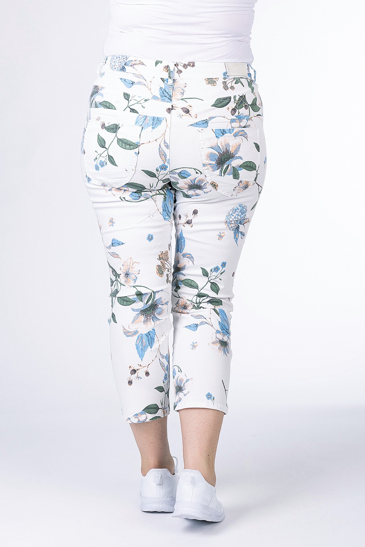 Slim-Fit-Jeans 57Iris, 7/8 mit Blumendruck
