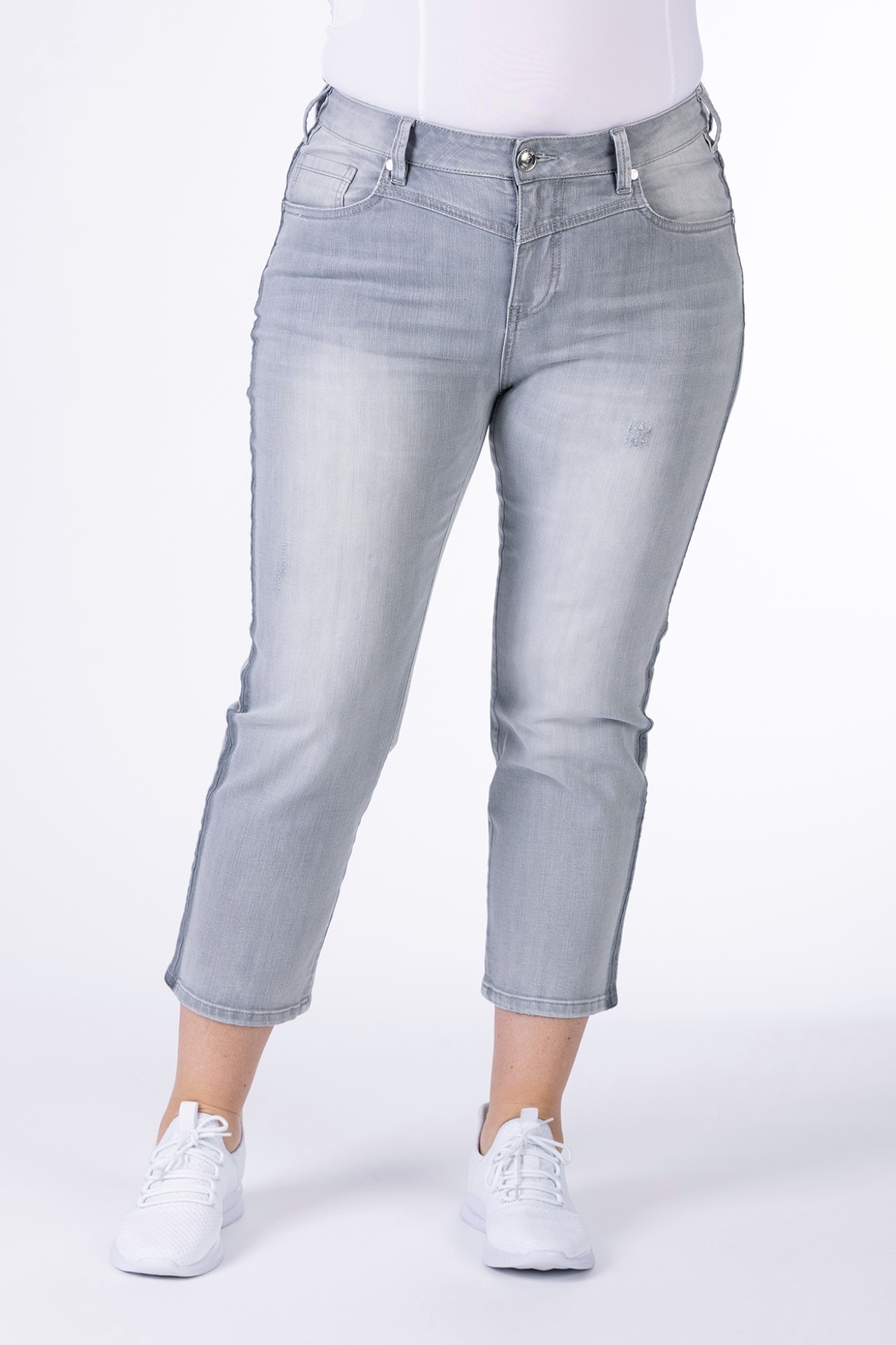 Slim-Fit-Jeans 57Iris, 7/8 mit Kontraststreifen