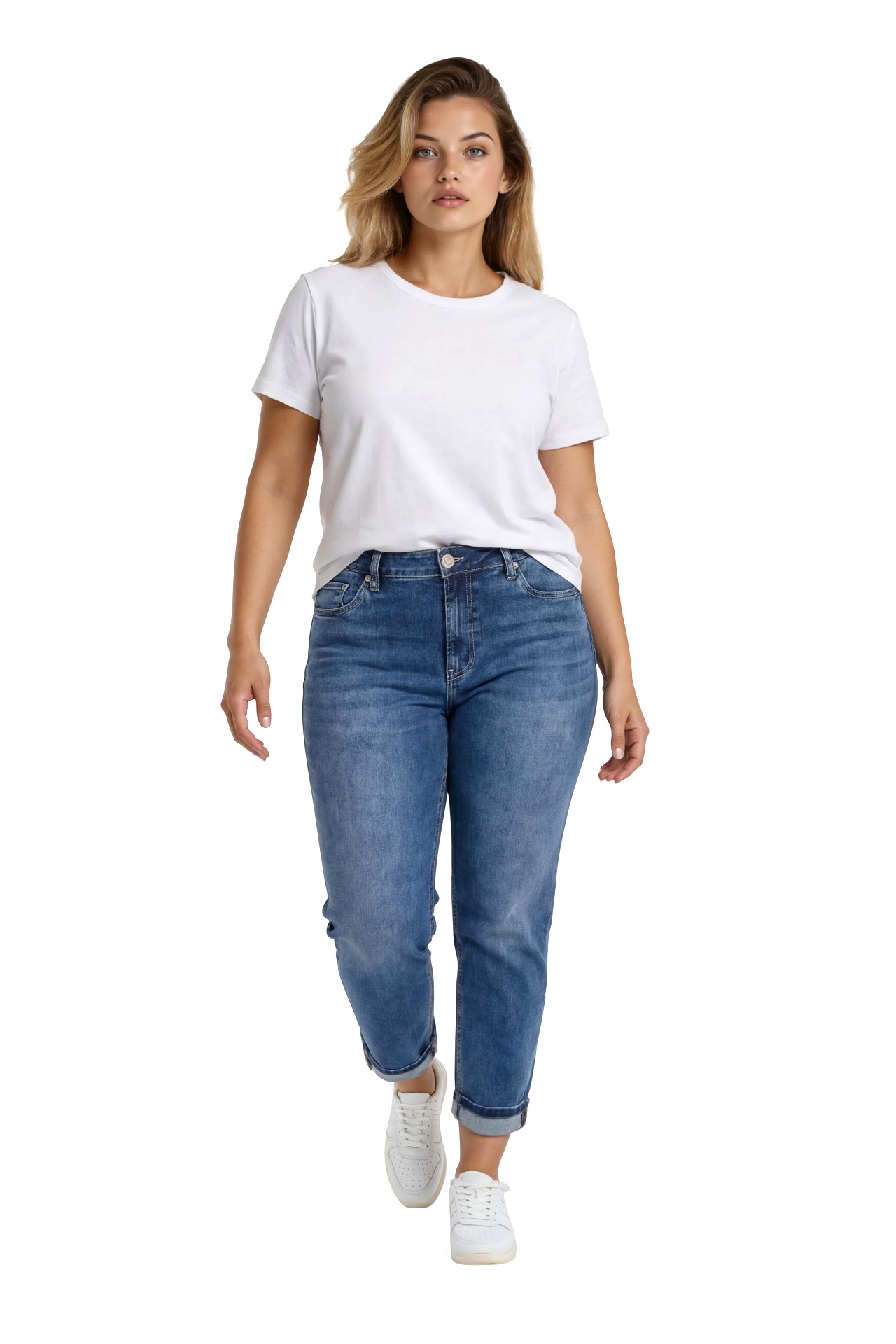 Mom-Fit-Jeans 57Ivy, cropped mit Turn-Up