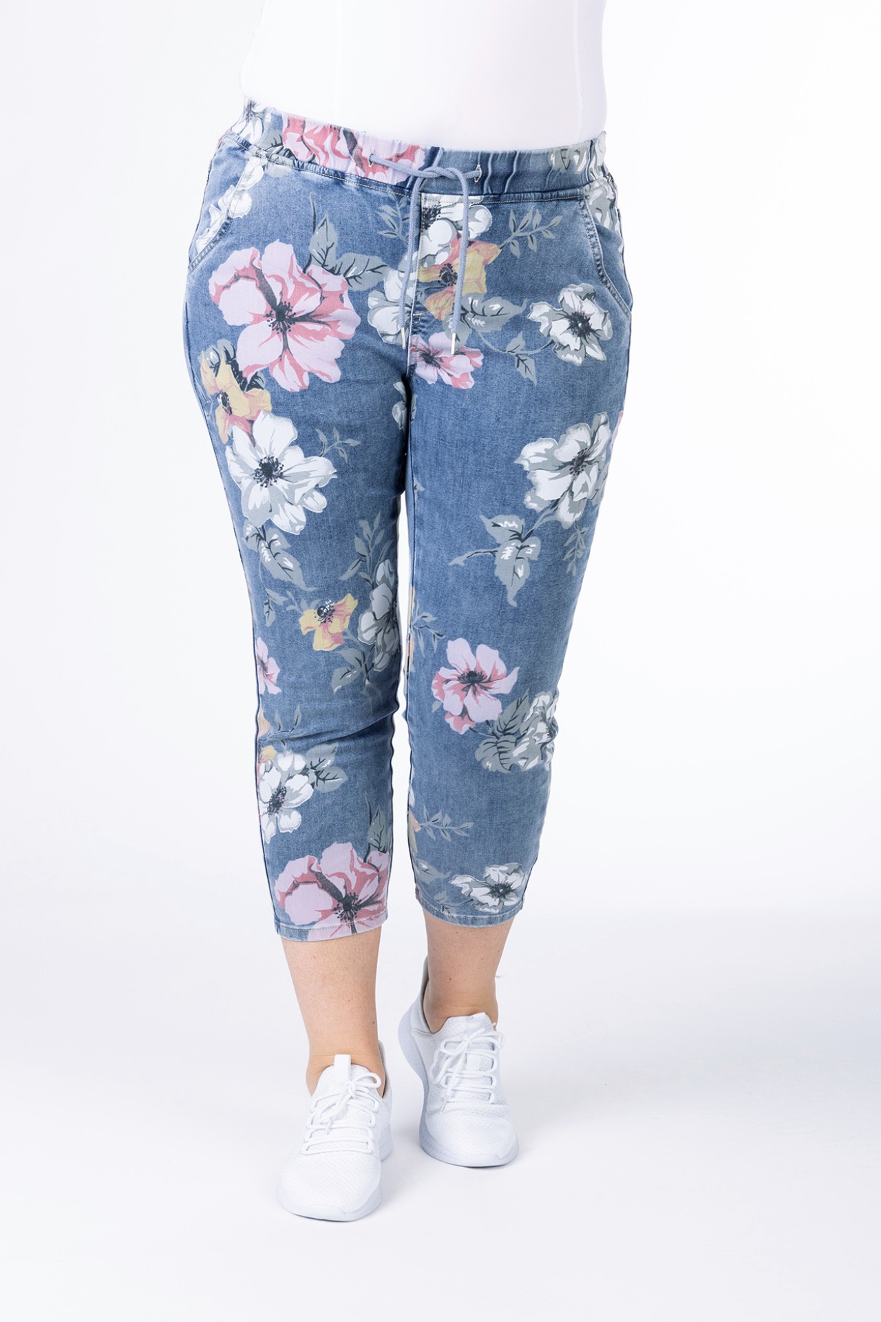 7/8-Jeans 57Tulip mit Blumendruck