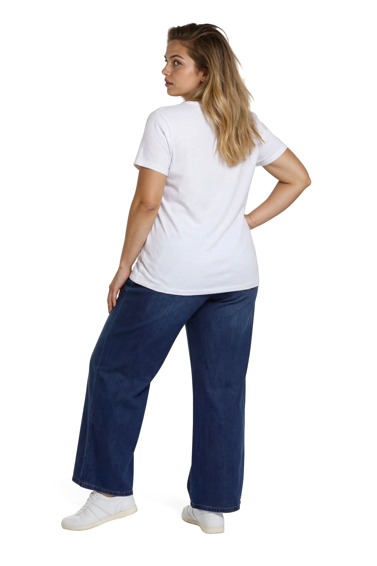 Wide-Leg-Jeans 57Amary mit Elastikbund und Kordelzug